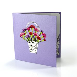 Tarjetas de felicitación emergentes de flores 3D personalizadas Impresión digital Forma plegada Día de la madre o feliz cumpleaños suministrado Vietnam HMG - Product Image 1