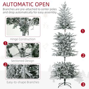 Albero di Natale Artificiale Preilluminato Alto 2,3 m con 850 Rami Innevati, 350 Luci Giallo Caldo e Trasparenti, Decorazione Natalizia Automatica - Product Image 2