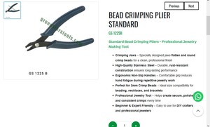 Pince à sertir les perles standard en acier inoxydable, outil de fabrication de bijoux, outil manuel pour former les perles à sertir |   Numéro d'article GS-1225B - Product Image 3