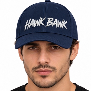 Gorra de Béisbol Deportiva Casual Unisex, Curva, de 6 Paneles, Ajustada, de Algodón, Estilo Urbano, con Logotipo Frontal Azul, Diseño Personalizado - Product Image 1