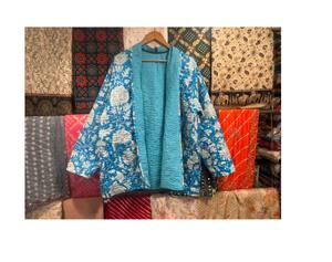 เสื้อแจ็คเก็ตสั้นแบบกลับด้านได้ Kantha, เสื้อแจ็คเก็ตผ้าควิลท์ทำมือจากอินเดีย, เสื้อผ้าสตรี, เสื้อโค้ท Kantha แบบใหม่, เสื้อแจ็คเก็ตเย็บมือ - Product Image 1