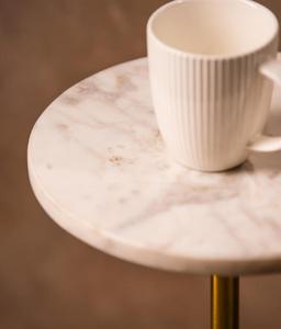 Modern Brass <b>Side</b> <b>Table</b> <b>Round</b> Marble Top <b>Gold</b> Finish Indoor Home Decor Living Room Stand Durable Design - Product Image 2