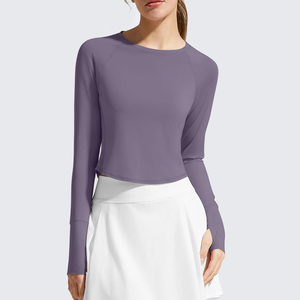 Hauts de yoga de qualité supérieure en gros à prix abordable, séchage rapide, respirants, teinture unie et design unique, hauts de yoga streetwear pour femmes - Product Image 4