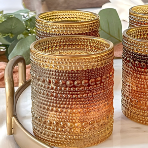 Verres à cocktail, à eau ou à jus rétro vintage en verre, cadeau <span class=keywords><strong>de</strong></span> luxe pour hôtesse ou <span class=keywords><strong>de</strong></span> déménagement, verre à vin gaufré - Product Image 4