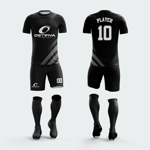 Maillots d'entraînement de football personnalisés de haute qualité à manches courtes, respirants, 100 % polyester, uniforme de football pour hommes, antibactérien, devant - Product Image 3