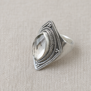 Top Quality White <b>Crystal</b> Gemstone 925 Sterling Silver <b>Ring</b> Vintage Handmade Statement <b>Ring</b> Rose Gold Yellow Gold Plated Jewelry - Product Image 1