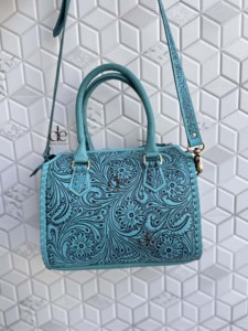 2026 New Hand Tooled Carving Leather Speedy Handbag Gypsy <b>Boho</b> Shoulder Handmade Western Turquoise Colour Stylish Multi Uses <b>Bag</b> - Product Image 5