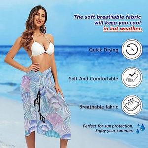 Soft Breathable Swim Cover Up Elegant Summer Beachwear Sarongs for Ladies New Arrival Women <b>Beach</b> Sarong <b>Wrap</b> Skirt - Product Image 6