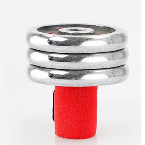 Sangles de levage en nylon rouge 63 cm avec fermeture Velcro réglable, équipement de musculation unisexe - Product Image 3