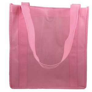Reusable Grocery Tote <b>Bag</b> Pink PL Bottom Shoulder Handle Blank Custom Print Ready Wholesale Bulk Promotional Eco <b>Market</b> Shopping - Product Image 4