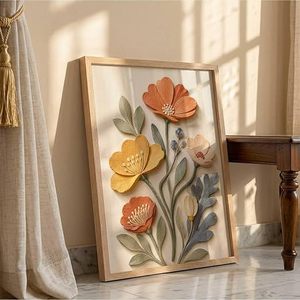 Cadre en bois écologique fait main, boîte à ombre rectangulaire verticale, impression couleur intégrale en relief, décoration murale moderne, pour table - Product Image 4