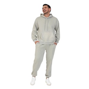 Men's Plain Tracksuit Set Custom Printed Breathable Quick Dry 100% Polyester Hoodie Sweatpants High Quality Sportswear OEM ODM - Product Image 1