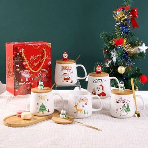 New Year Christmas Pharmacy Drugstore Large Capacity Ceramic Cup Box Set Lid Spoon <b>Mug</b> With Hand Gift Printed - Product Image 3