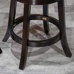 Sgabello da Bar con finitura Espresso 30 \ "con seduta in tessuto Beige - Product Image 4