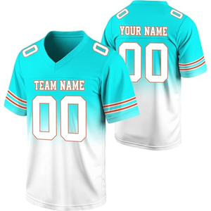 Maillot de football américain personnalisé unisexe pour adulte, noir et rose, col en V, manches courtes, imprimé, respirant, coupe classique - Product Image 3
