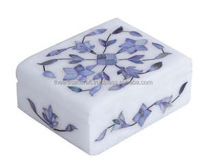 กล่องใส่เครื่องประดับลายดอกไม้แบบดั้งเดิม งานฝีมือจากช่างฝีมือ ทำด้วยมือ ลายหินอ่อน  รักษ์โลก สำหรับเก็บของ - Product Image 4