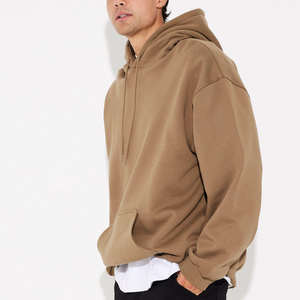 custom logo Men's hoodies drop shoulder Streetwear heavyweight Cotton Pullover oversize hooded - Product Image 3