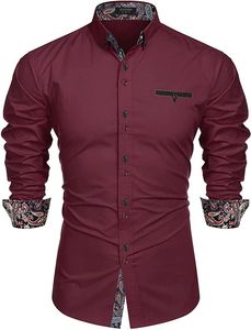 Premium Printed Design Solid Autumn Men Dress Shirt Soft Satin Fabric Long Sleeve Casual Formal Breathable Custom Logo Shirts - Product Image 3