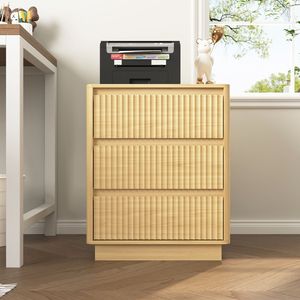 Set di 2 Comodini con Stazione di Ricarica USB C Rapida, Mobile Moderno in Legno con 3 Cassetti, Ampio Spazio di Archiviazione per Divano - Product Image 4