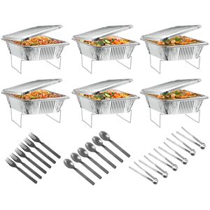 Set da 36 Pezzi di Accessori Monouso per Feste, Coperture per Buffet a Mezza Misura, Utensili e Scaldavivande per Chafing Dish e Buffet - Product Image 1