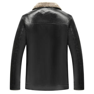Blouson moto en similicuir marron pour femme, col montant, fermeture éclair, doublure en fausse fourrure, vêtement d'extérieur décontracté chaud pour l'hiver - Product Image 5