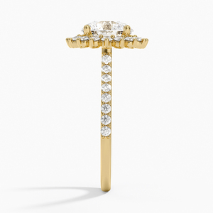 Botanical <b>Sunflower</b> Cluster Diamond Engagement <b>Ring</b> - Product Image 3