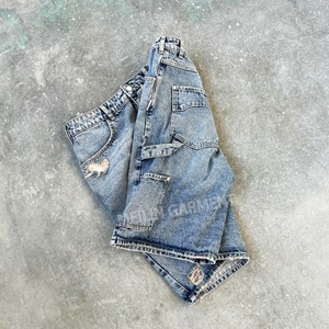 Pantalones Cortos de Mezclilla para Hombre, Estilo Denim Tears, Desgastados, Lavados, Moda Urbana, Verano, Casual, Proveedor OEM - Product Image 5