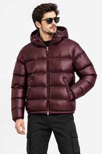 Blouson matelassé brillant vert olive pour homme Aussie Edge, manteau d'hiver épais 100 % polyester, vente en gros, vêtements d'extérieur personnalisés - Product Image 5