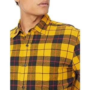 Chemise en flanelle à carreaux légère pour homme, décontractée, à manches longues, en tissu doux et respirant, coupe confortable pour les voyages et les activités de plein air - Product Image 4