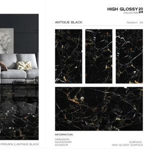 Carreaux de porcelaine ultra brillants de 60x120cm (600x1200mm) et 24x48 pour revêtements de sol et murs intérieurs de luxe. - Product Image 1