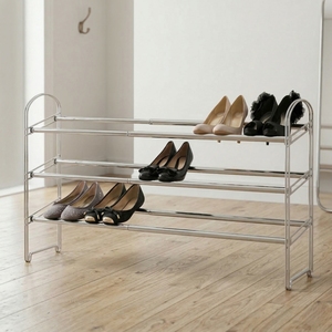 ชั้นวางรองเท้าสีขาวแบบ DIY ทันสมัยเฟอร์นิเจอร์ห้องนั่งเล่นทำจากไม้และเหล็ก - Product Image 4