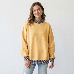 Best Quality Women's Loose Oversized Mockneck <b>Top</b> Modern Street Style <b>Long</b> <b>Sleeve</b> Pullover OEM Service - Product Image 1