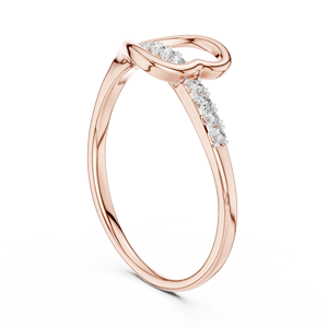 Anillo de Diamantes Cultivados en Laboratorio ROYAL HEART para Mujer, Oro Rosa de 18 Quilates con Baño de Rodio, Estilo Minimalista, Regalo de San Valentín, Compromiso, Boda - Product Image 3