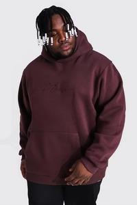 Sweat à capuche unisexe confortable en coton épais avec logo en relief, personnalisable OEM, motif uni, techniques de broderie, bonne qualité - Product Image 4