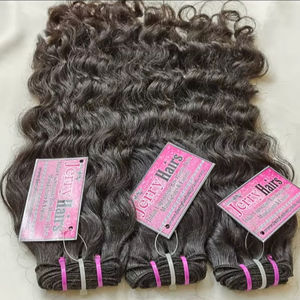 Extensiones de Cabello Humano Remy Indio Ondulado Suave de Una Sola Capa, Mechones de Rizos Apretados, 100% Permanentes - Product Image 1