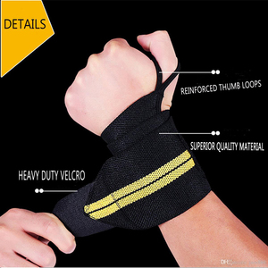 Sangles de maintien de poignet personnalisées avec logo, en stock, pour la musculation, les tractions, les haltères et le fitness. - Product Image 2