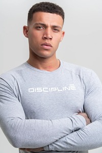 Camiseta de manga larga para hombre, ajustada, deportiva, para gimnasio, cuello redondo, compresión, informal, top ajustado de manga larga para hombre - Product Image 3