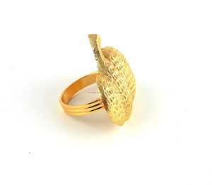 Rond de serviette design citrouille dorée Accessoires de décoration de fête de mariage élégants pour les dîners d'Halloween Thanksgiving - Product Image 2