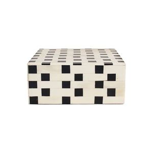 Custom Resin Inlay Jewelry Storage Box Black White Design American Style Eco-Friendly Multifunctional <b>Double</b> Tier 21x14x8cm - Product Image 3