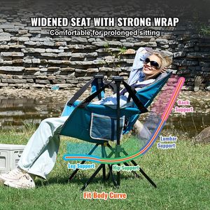 Sedia Amaca Reclinabile da Campeggio con Logo, Capacità di Carico 136 kg, Sdraio Pieghevole con Portabicchieri, Borsa Portaoggetti e Poggiatesta - Product Image 2