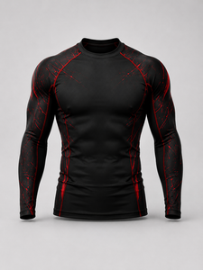 WEAVEON Men's Adult Full Sleeve <b>Rashguard</b> 180g Spandex/Nylon Breathable Digital Print Front Logo Needle Detection OEM Service - Product Image 1