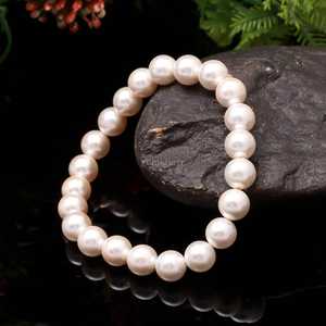 Natural Freshwater Pearl <b>Bracelet</b> Minimalist Unisex Stretch Pearl <b>Bracelet</b> Dainty Pearl 10MM Jewelry Making Wholesale Supplies - Product Image 2