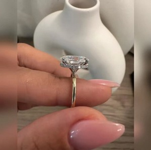 Bague en diamant de laboratoire ovale de 4 carats pour femme, bijoux en or de luxe pour mariage, fiançailles, anniversaire, or 9K, 14K, 18K - Product Image 4