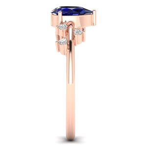 Prix de gros REYES, bagues de fiançailles solitaires en or massif 14 carats avec saphir bleu taille poire de 0,75 carat pour femmes, bijoux fins - Product Image 3