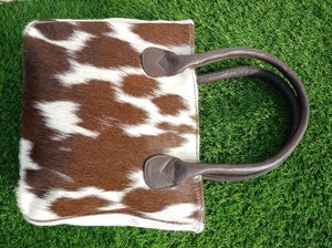 Sac fourre-tout de luxe en cuir véritable avec poils, de haute qualité, pour femme, taille standard, sac à bandoulière avec fermeture éclair LTB-0420 - Product Image 3