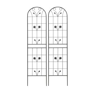 2 Pack 86.7\" X 19.7\" Black Metal Garden <b>Trellis</b> Rustproof Outdoor <b>Flower</b> Support for Climbing Plants Fence & Gate - Product Image 2