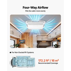 Unità AC da Tetto Non Canalizzata da 15000 BTU per Camper, 120V, Flusso d'Aria a Quattro Vie, Componenti e Sistemi per Raffreddamento e Riscaldamento - Product Image 3