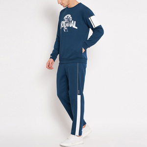 Luxury Custom Men's Unisex Winter Casual Solid Crewneck Sweat Suit Tracksuit with Custom <b>Embroidery</b> Logo 100% Polyester - Product Image 3