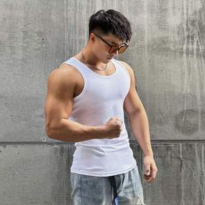 Men's <b>Brown</b> Sleeveless Tank Top Solid Color Knitted Casual Fit Breathable O-Neck Workout Wear Cotton and Spandex Gym Tank top - Product Image 5