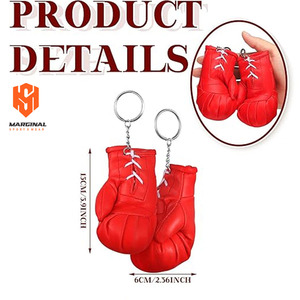 Porte-clés Gant de Boxe en PU avec Logo Personnalisé, Rouge, Bleu, Noir, Design Lacé, Unisexe, Équipement d'Arts Martiaux, Accessoire Porte-clés Gants de Combat - Product Image 3